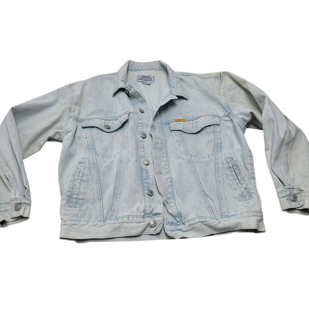 Vintage Jordache light wash jean trucker jacket punk grunge